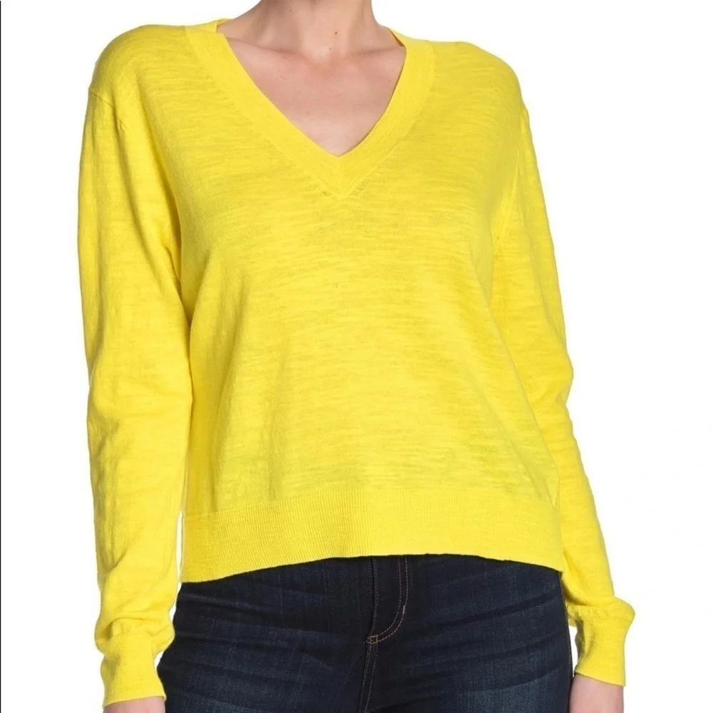 J. Crew Slub Knit V-Neck Long Sleeve Sweater XS